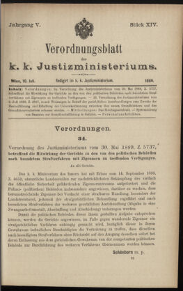 Verordnungsblatt des K.K. Justizministeriums