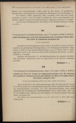 Verordnungsblatt des K.K. Justizministeriums 18891109 Seite: 2