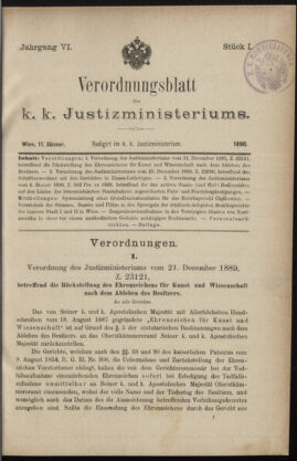 Verordnungsblatt des K.K. Justizministeriums