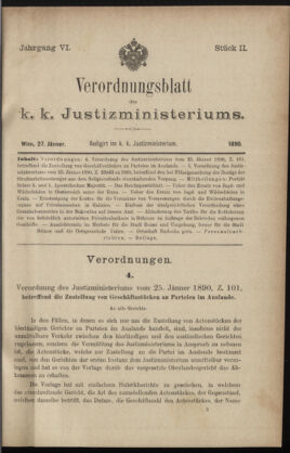 Verordnungsblatt des K.K. Justizministeriums 18900127 Seite: 1