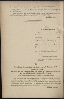 Verordnungsblatt des K.K. Justizministeriums 18900127 Seite: 2