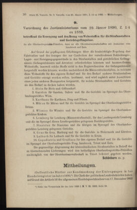 Verordnungsblatt des K.K. Justizministeriums 18900205 Seite: 8