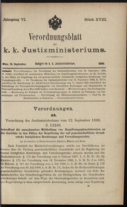 Verordnungsblatt des K.K. Justizministeriums 18900915 Seite: 1