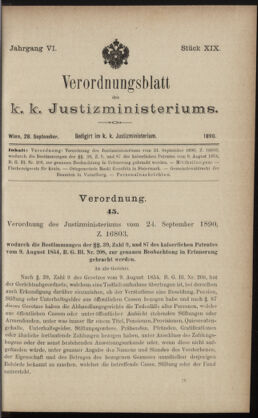 Verordnungsblatt des K.K. Justizministeriums 18900928 Seite: 1