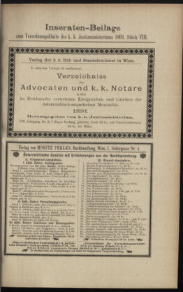 Verordnungsblatt des K.K. Justizministeriums 18910428 Seite: 15