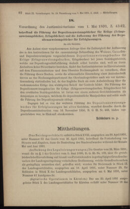 Verordnungsblatt des K.K. Justizministeriums 18910512 Seite: 2