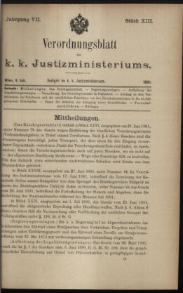 Verordnungsblatt des K.K. Justizministeriums