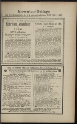 Verordnungsblatt des K.K. Justizministeriums 18911212 Seite: 7