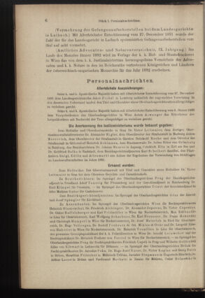 Verordnungsblatt des K.K. Justizministeriums 18920114 Seite: 6