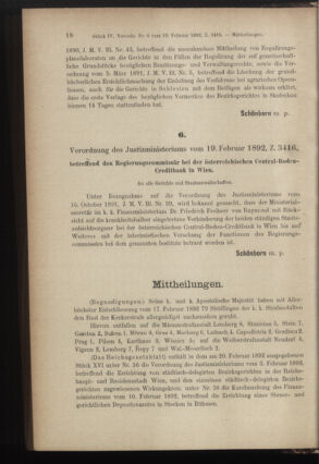 Verordnungsblatt des K.K. Justizministeriums 18920225 Seite: 2