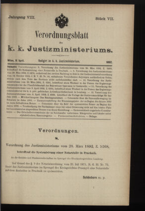 Verordnungsblatt des K.K. Justizministeriums