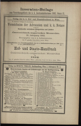 Verordnungsblatt des K.K. Justizministeriums 18920516 Seite: 11