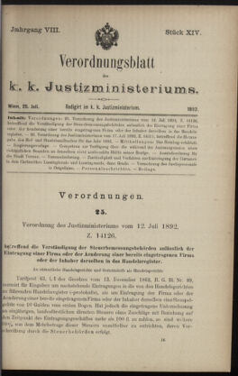 Verordnungsblatt des K.K. Justizministeriums