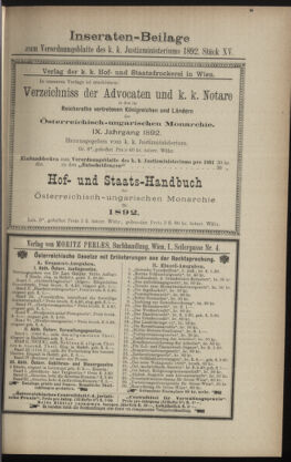 Verordnungsblatt des K.K. Justizministeriums 18920817 Seite: 11