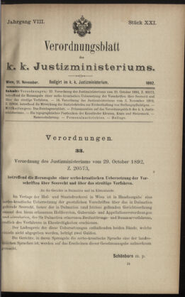 Verordnungsblatt des K.K. Justizministeriums