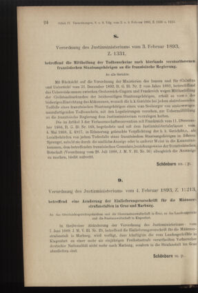 Verordnungsblatt des K.K. Justizministeriums 18930211 Seite: 2