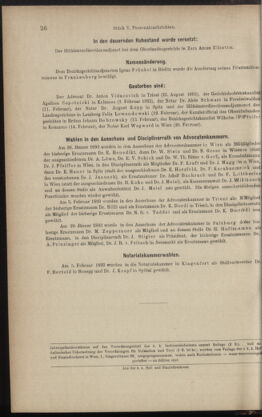 Verordnungsblatt des K.K. Justizministeriums 18930228 Seite: 6