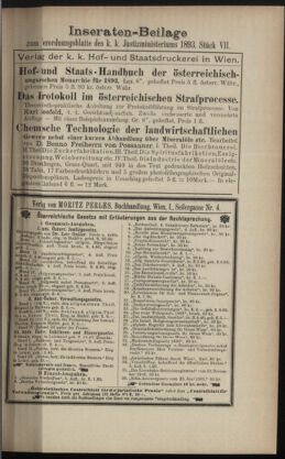 Verordnungsblatt des K.K. Justizministeriums 18930330 Seite: 7