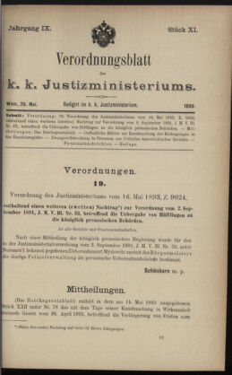 Verordnungsblatt des K.K. Justizministeriums