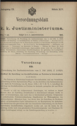 Verordnungsblatt des K.K. Justizministeriums