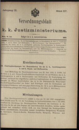 Verordnungsblatt des K.K. Justizministeriums