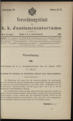 Verordnungsblatt des K.K. Justizministeriums