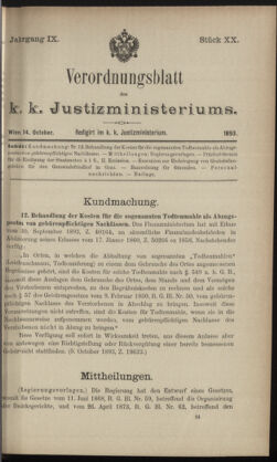 Verordnungsblatt des K.K. Justizministeriums