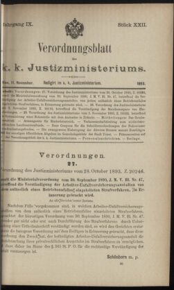 Verordnungsblatt des K.K. Justizministeriums