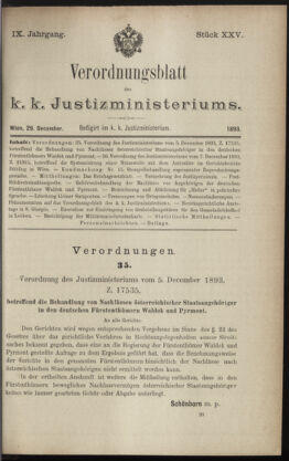 Verordnungsblatt des K.K. Justizministeriums