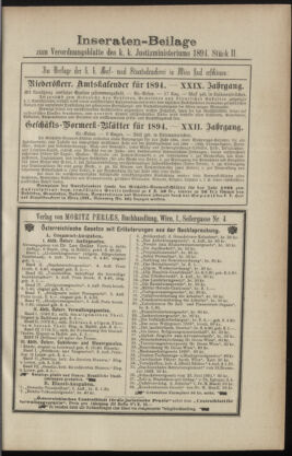 Verordnungsblatt des K.K. Justizministeriums 18940126 Seite: 11