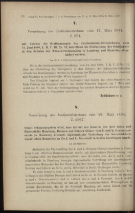 Verordnungsblatt des K.K. Justizministeriums 18940330 Seite: 2