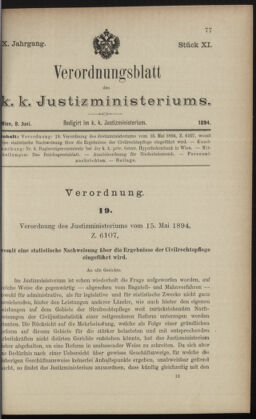 Verordnungsblatt des K.K. Justizministeriums