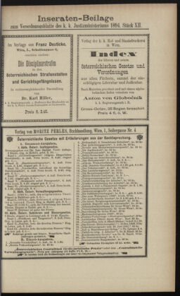 Verordnungsblatt des K.K. Justizministeriums 18940623 Seite: 15