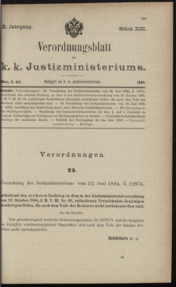 Verordnungsblatt des K.K. Justizministeriums