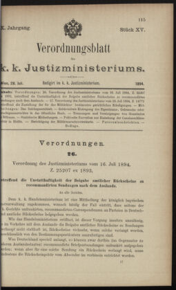 Verordnungsblatt des K.K. Justizministeriums