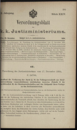 Verordnungsblatt des K.K. Justizministeriums