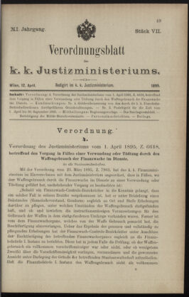 Verordnungsblatt des K.K. Justizministeriums