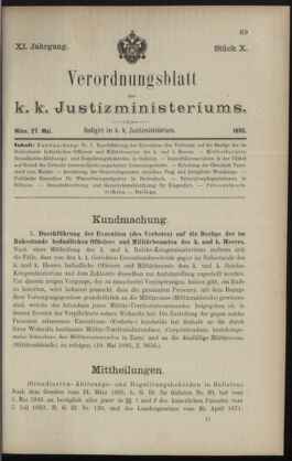 Verordnungsblatt des K.K. Justizministeriums