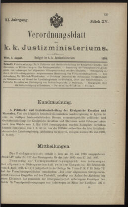 Verordnungsblatt des K.K. Justizministeriums