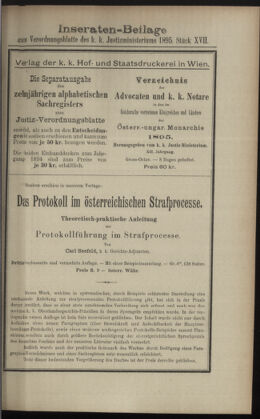 Verordnungsblatt des K.K. Justizministeriums 18950906 Seite: 7