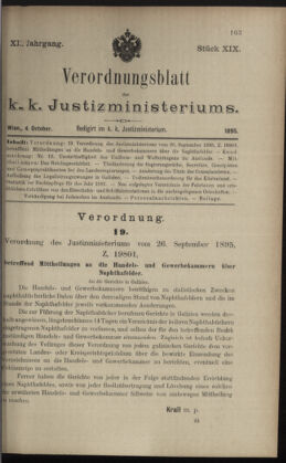 Verordnungsblatt des K.K. Justizministeriums 18951004 Seite: 1