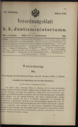 Verordnungsblatt des K.K. Justizministeriums