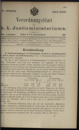 Verordnungsblatt des K.K. Justizministeriums 18951211 Seite: 1