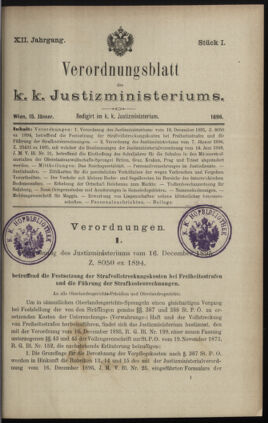 Verordnungsblatt des K.K. Justizministeriums