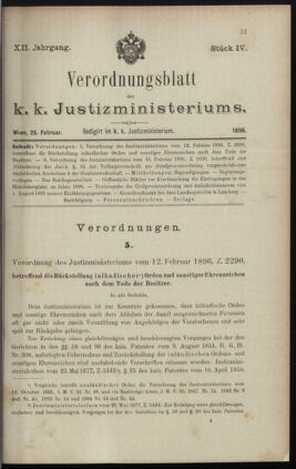 Verordnungsblatt des K.K. Justizministeriums