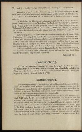 Verordnungsblatt des K.K. Justizministeriums 18960506 Seite: 2