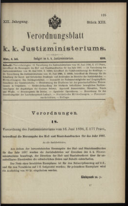 Verordnungsblatt des K.K. Justizministeriums