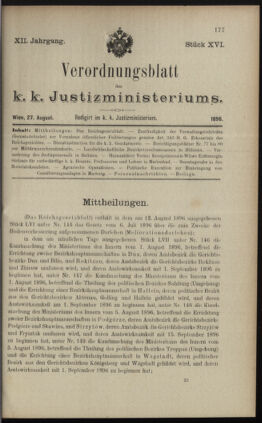 Verordnungsblatt des K.K. Justizministeriums