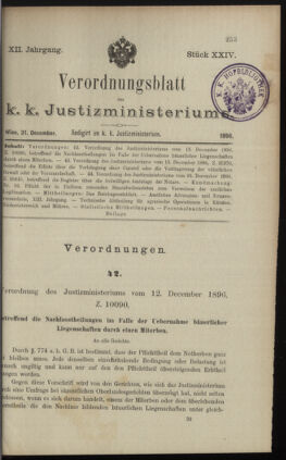 Verordnungsblatt des K.K. Justizministeriums 18961231 Seite: 1