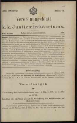 Verordnungsblatt des K.K. Justizministeriums